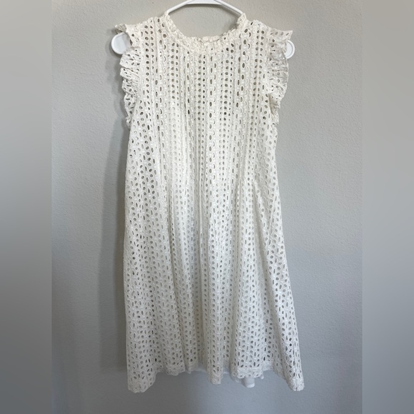 Madewell Eyelet Ruffle Sleeve Pintuck Dress Size XS - Picture 3 of 10